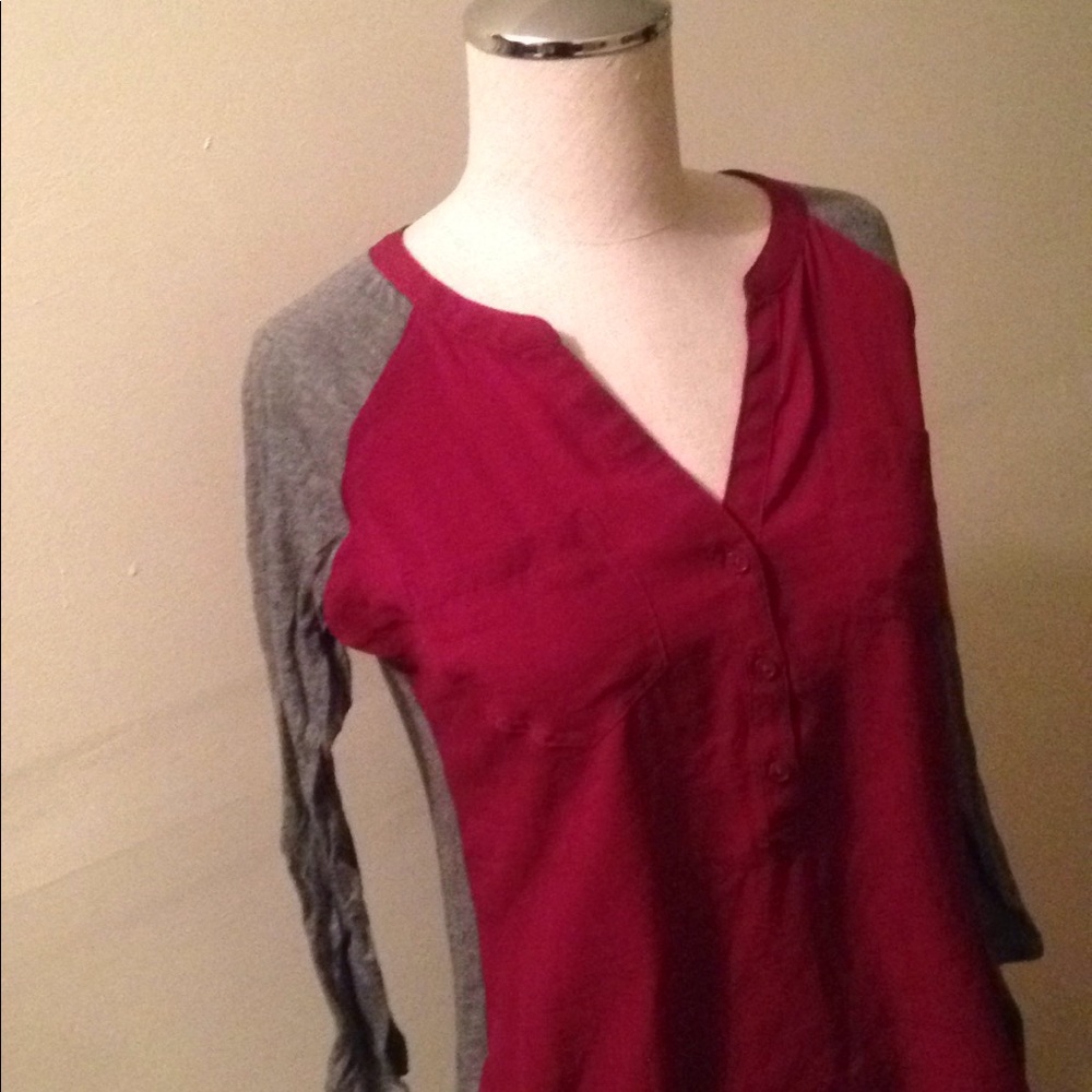 Express baseball notch style 3/4 sleeve shirt